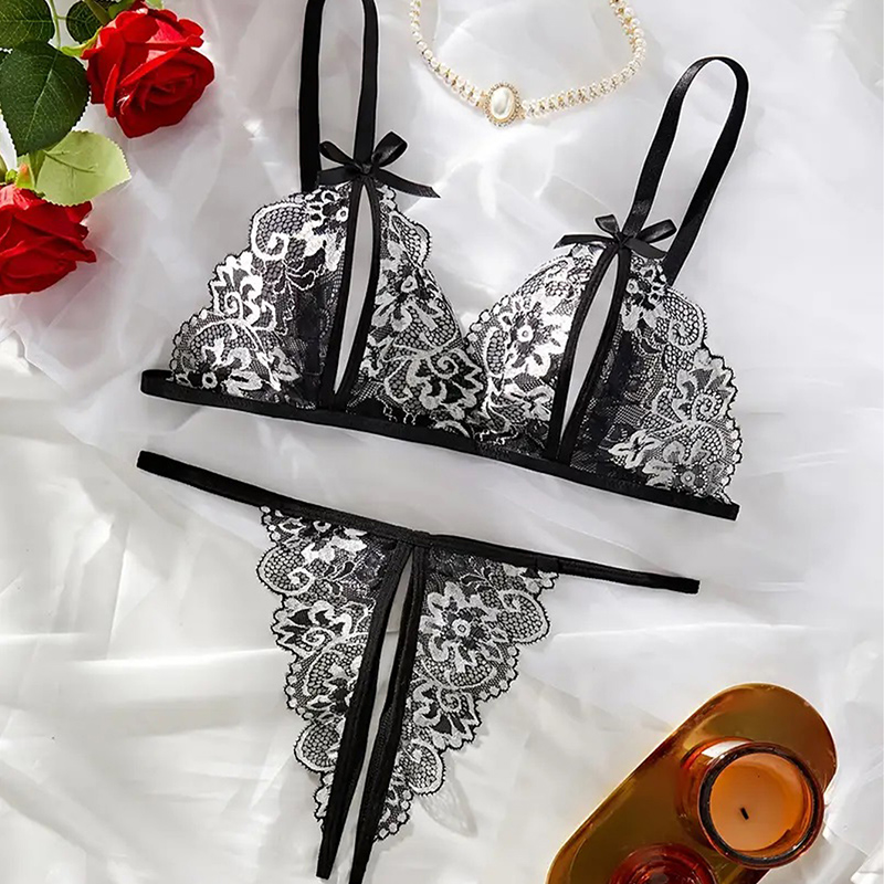 Noir chaud sans entrejambe Sex - Lace Bralette Set avis et prix