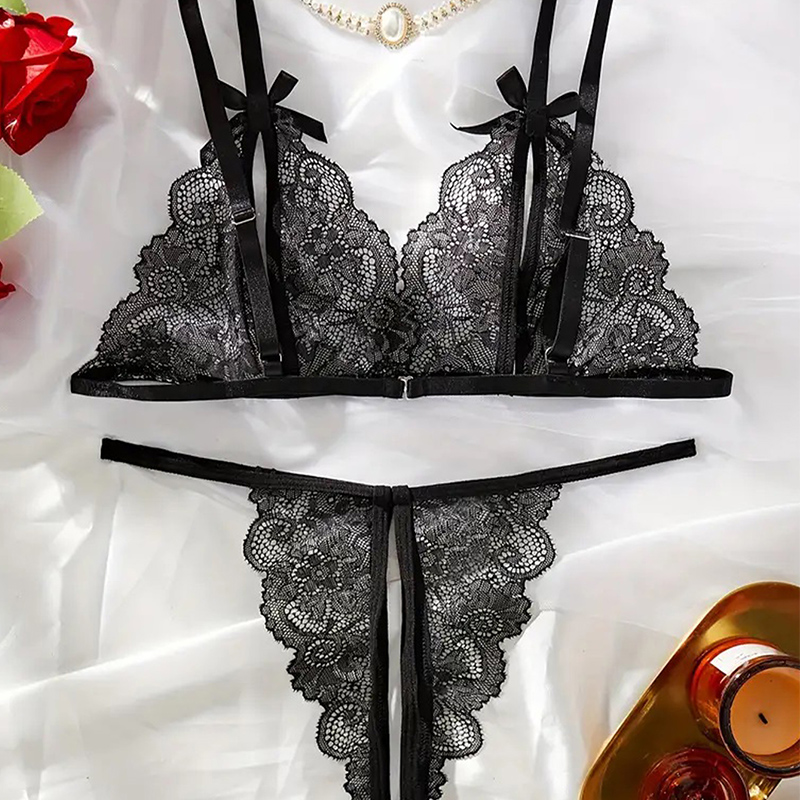Noir chaud sans entrejambe Sex - Lace Bralette Set avis et prix